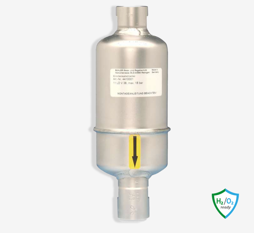 Kondensatableiter 11 LD V 38 (-O2) Kondensatableiter sind zum Einbau in Gasanalysesystemen bestimmt. Sie dienen zur Ableitung von Kondensat aus geschlosse- nen Gassystemen.